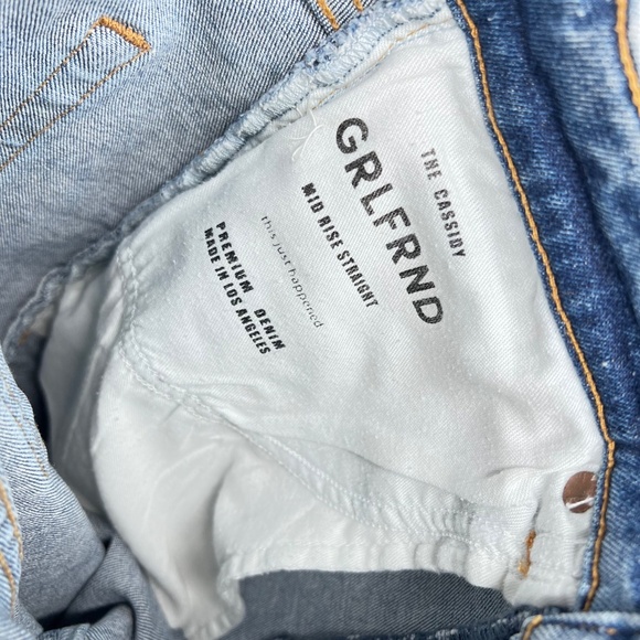 Grlfrnd The Cassidy Mid Rise Straight Jeans 26 - Picture 6 of 7